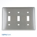 Leviton 3-Gang Toggle Device Switch Wall Plate Standard Size Aluminum Device Mount Aluminum (83011)