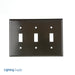Leviton 3-Gang Toggle Device Switch Wall Plate Standard Size Thermoset Device Mount Brown (85011)