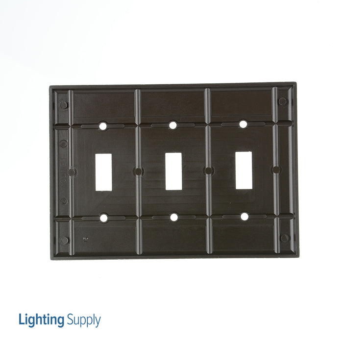 Leviton 3-Gang Toggle Device Switch Wall Plate Standard Size Thermoset Device Mount Brown (85011)