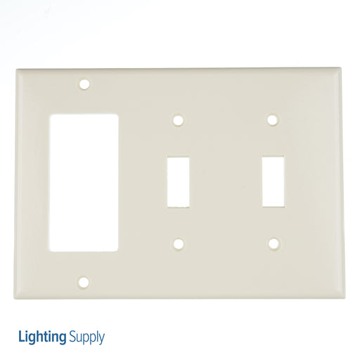 Leviton 3-Gang Wall Plate/Faceplate 2-Toggle 1-Decora Device Light Almond (80421-T)