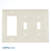 Leviton 3-Gang Wall Plate/Faceplate 2-Toggle 1-Decora Device Light Almond (80421-T)