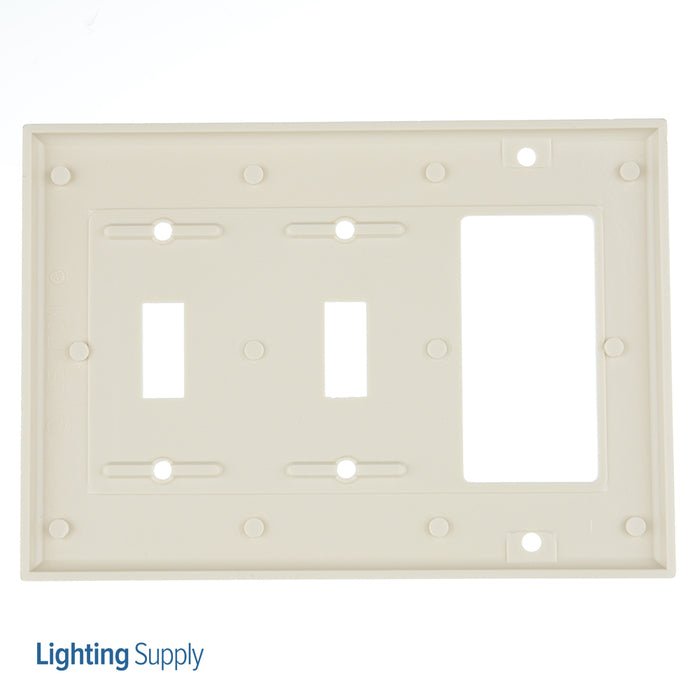 Leviton 3-Gang Wall Plate/Faceplate 2-Toggle 1-Decora Device Light Almond (80421-T)