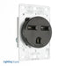 Leviton 30 Amp 250V NEMA 6-30R 2P 3W Flush Mounting Receptacle Straight Blade Industrial Grade Grounding Side Wired Steel Strap Black (5372-S00)