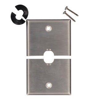 Leviton 1-Gang .625 Inch Hole Device Telephone/Cable Wall Plate Sectional 302 Stainless Steel Box Mount Horizontal Split Plate (S751-N)