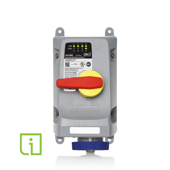 Meviton Leviton 430MI9WLEVS 30A Mechanical Interlock Blue — Lighting Supply