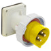 Leviton 30 Amp 125V 2P 3W Inlet North American Pin And Sleeve Inlet Industrial Grade IP67 Watertight Yellow (330B4W)