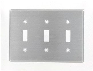 Leviton 3-Gang Toggle Device Switch Wall Plate Standard Size Aluminum Device Mount Aluminum (83011)