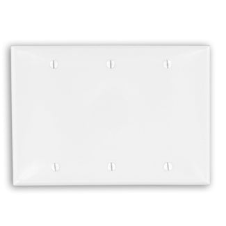 Leviton 3-Gang No Device Blank Wall Plate Standard Size Thermoplastic Nylon Box Mount Ivory (80735-I)