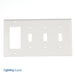 Leviton 4-Gang 3-Toggle 1-Decora/GFCI Device Combination Wall Plate Standard Size Thermoplastic Nylon Device Mount White (80732-W)