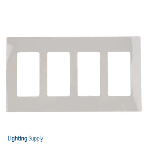 Leviton 4-Gang Decora Plus Device Decora Wall Plate/Faceplate Screwless Polycarbonate Snap-On Mount Screwless Subplate Gray (80312-GY)