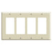 Leviton 4-Gang Decora/GFCI Device Decora Wall Plate/Faceplate Standard Size Thermoset Device Mount White (80412-W)