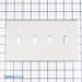 Leviton 4-Gang Toggle Device Switch Wall Plate Midway Size Thermoset Device Mount White (80512-W)