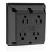 Leviton 4-in-1 Quadruplex Receptacle Outlet Heavy-Duty Industrial Spec Grade 15 Amp 125V Side Wire NEMA 5-15R 2-Pole 3-Wire Black (1254-E)