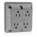 Leviton 4-in-1 Quadruplex Receptacle Outlet Heavy-Duty Industrial Spec Grade 15 Amp 125V Side Wire NEMA 5-15R 2-Pole 3-Wire Gray (1254-GY)