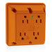 Leviton 4-in-1 Isolated Ground Quadruplex Receptacle Outlet Heavy-Duty Industrial Spec Grade 15 Amp 125V Side Wire Orange (1254-IG)