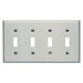 Leviton 4-Gang Toggle Device Switch Wall Plate Oversized 302 Stainless Steel Device Mount (84112-40)