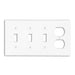 Leviton Combination Wall Plate 4-Gang 3-Toggle 1-Duplex Device Standard Size Thermoset Device Mount White (P38-W)