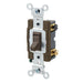 Leviton 20 Amp 120/277V Toggle Framed 4-Way AC Quiet Switch Commercial Spec Grade Grounding Side Wired Brown (54524-2)