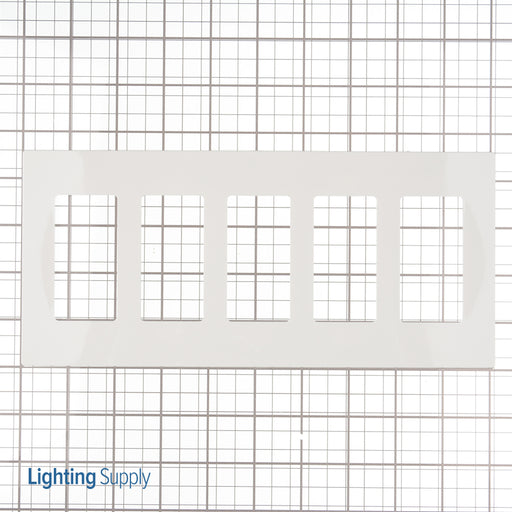 Leviton 5-Gang Decora Plus Device Decora Wall Plate/Faceplate Screwless Polycarbonate Snap-On Mount Screwless Subplate White (80321-SW)