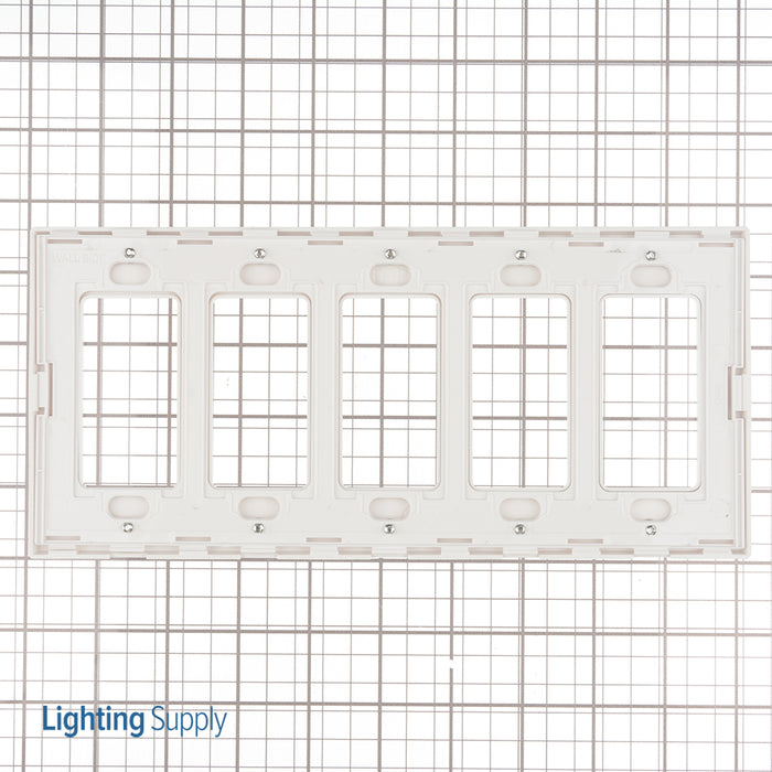 Leviton 5-Gang Decora Plus Device Decora Wall Plate/Faceplate Screwless Polycarbonate Snap-On Mount Screwless Subplate White (80321-SW)