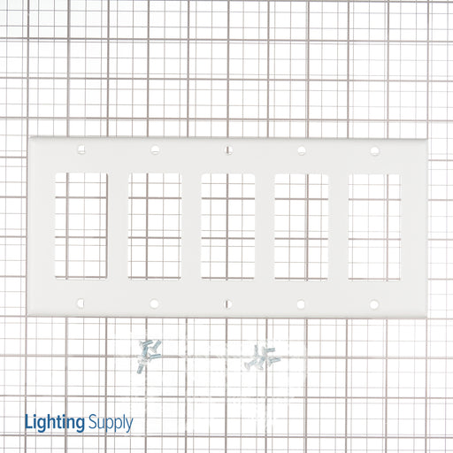 Leviton 5-Gang Decora/GFCI Device Decora Wall Plate/Faceplate Standard Size Thermoset Device Mount White (80423-W)