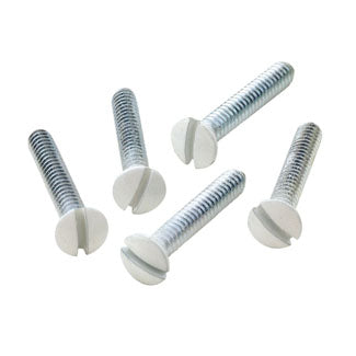 Leviton 7/8 Inch Long 6-32 Thread Oval Head Milled Slot Replacement Wall Plate Screws White (88500-PRT)