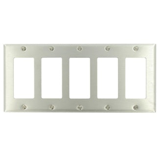 Leviton 5-Gang Decora/GFCI Device Decora Wall Plate/Faceplate Standard Size Brass Device Mount (84423-40)