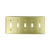 Leviton 5-Gang Toggle Device Switch Wall Plate Standard Size Brass Device Mount (81023-PB)