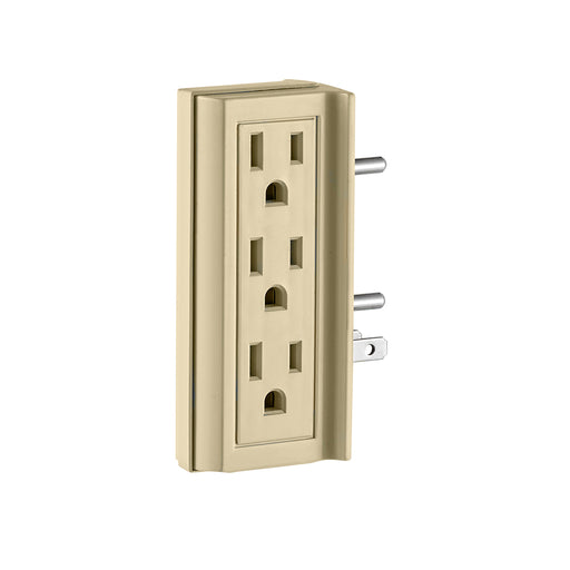 Leviton 15 Amp 125V 3-Wire Vertical Grounded Adapter Ivory (6VERT-I)