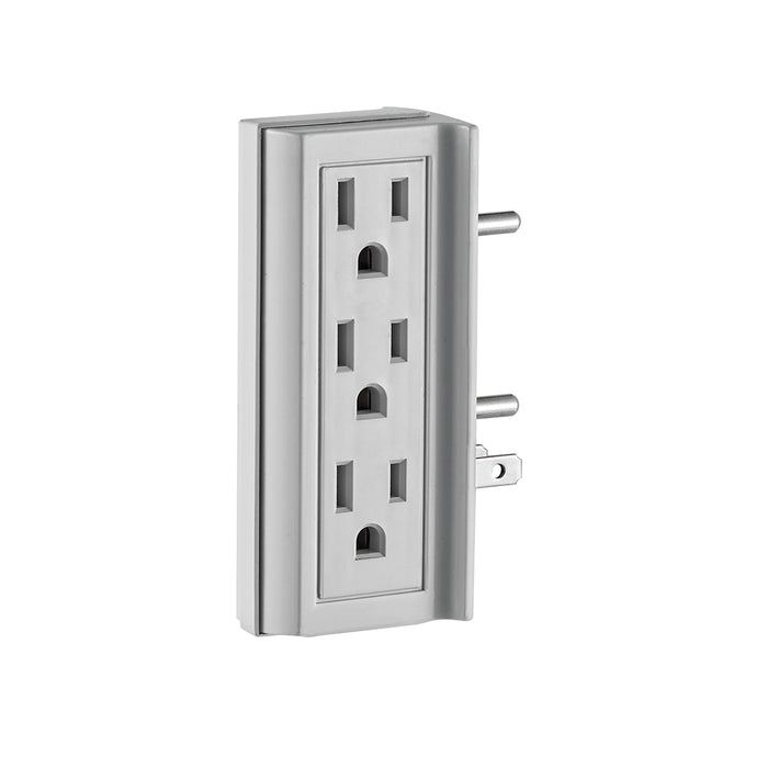 Leviton 15 Amp 125V 3-Wire Vertical Grounded Adapter White (6VERT-W)