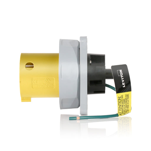 Leviton 60 Amp Pin And Sleeve Inlet-Yellow (360B4WLEV)
