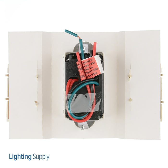 Leviton 600VA 450W 120VAC 60Hz Single-Pole And 3-Way IllumaTech Preset Electro-Mechanical Magnetic Low-Voltage Slide Dimmer LED Locator Light (IPM06-1LZ)