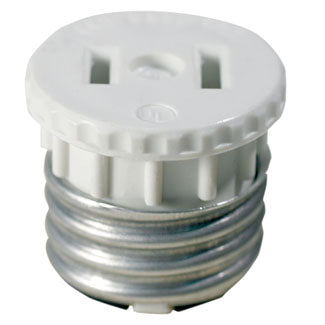 Leviton 660W 125V 2-Pole 2-Wire Lamp Holder To Outlet Adapter White (125)