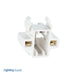 Leviton 75W-600V G23 G23-2 Base 5W 7W 9W 2-Pin Compact Fluorescent Lamp Holder Horizontal Snap-In White Color Code Quick-Connect (26719-100)