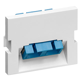 Leviton Duplex SC Angled Fiber Adapter MOS (Multimedia Outlet System) Module Zirconia Ceramic Sleeve 1.5 Units High White (41294-2CW)