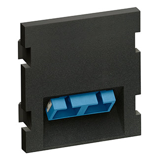 Leviton Duplex SC Angled Fiber Adapter MOS (Multimedia Outlet System) Module Zirconia Ceramic Sleeve 2 Units High Black (41292-2CE)
