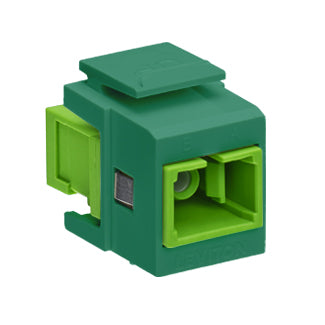 Leviton QuickPort Simplex SC Adapter SM/APC Zirconia Ceramic Female Front/Back Green (41085-ASV)