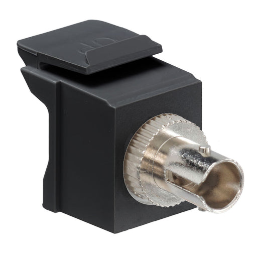 Leviton QuickPort ST Fiber Optic Adapter MM Phosphor Bronze Sleeve Black (41084-SEF)