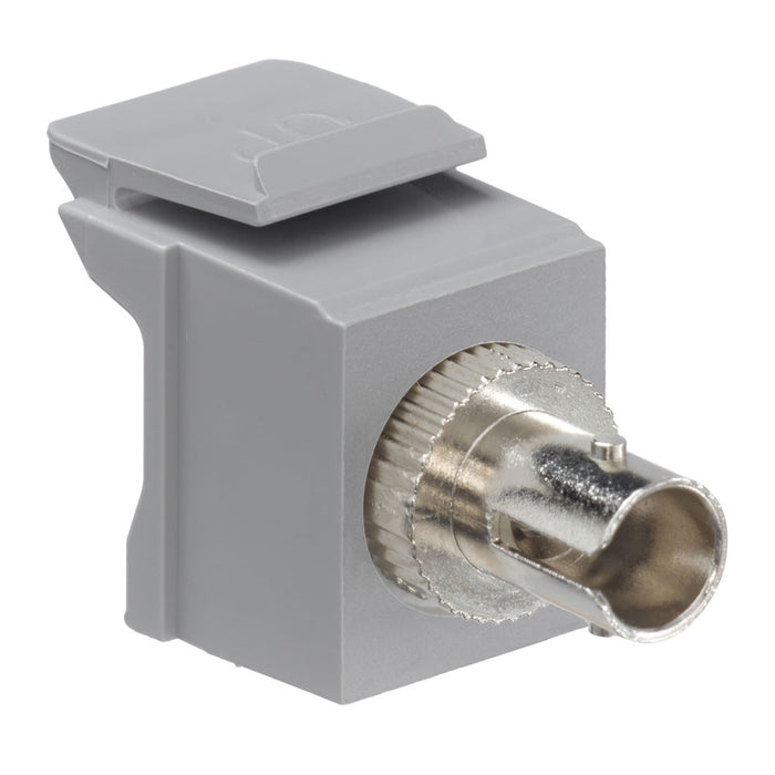 Leviton QuickPort ST Fiber Optic Adapter SM Zirconia Sleeve Gray (41084-SGZ)