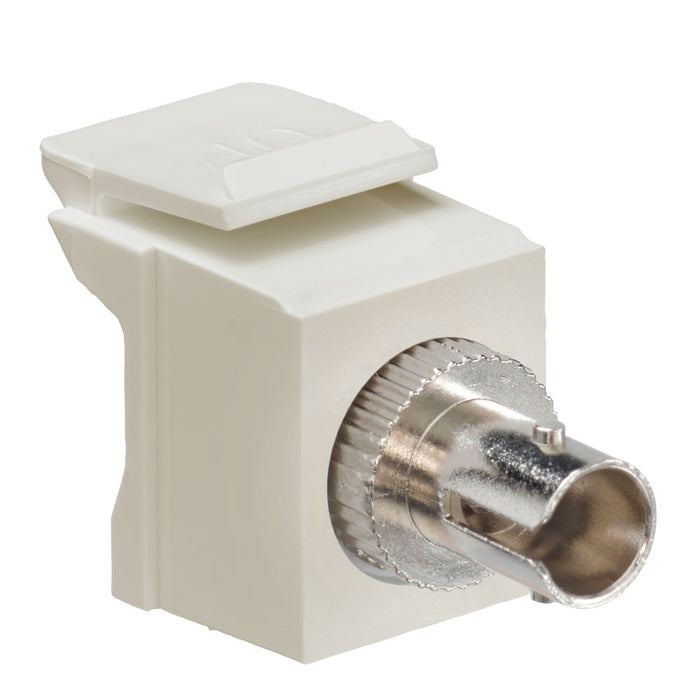 Leviton QuickPort ST Fiber Optic Adapter SM Zirconia Sleeve Ivory (41084-SIZ)