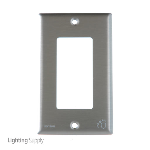 Leviton 1-Gang Decora Wall Plate Standard Size Antimicrobial Treated Powder Coated Stainless Steel (84401-A40)