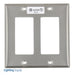 Leviton 2-Gang Decora Wall Plate Standard Size Antimicrobial Treated Powder Coated Stainless Steel (84409-A40)