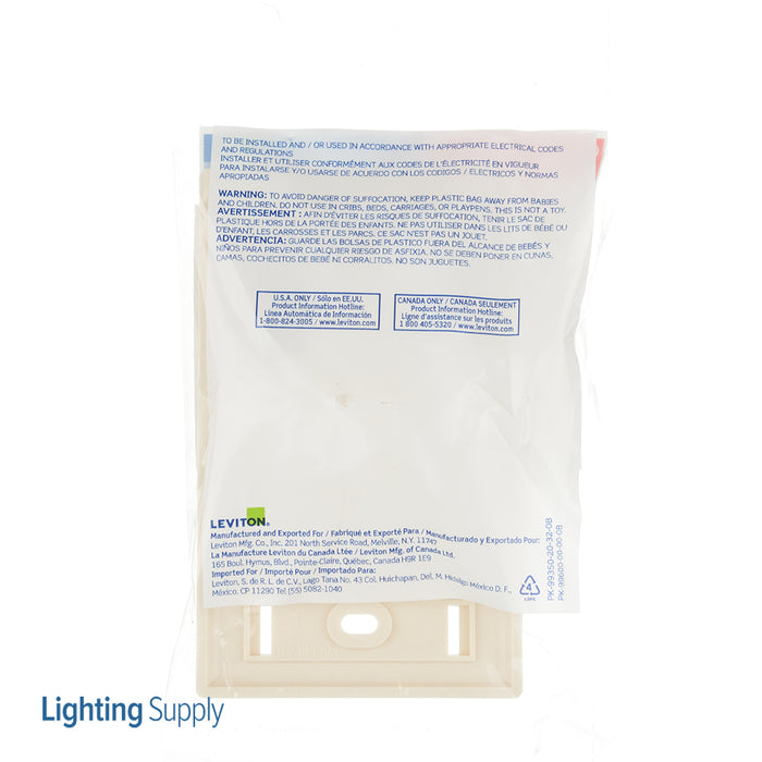 Leviton Angled 1-Gang QuickPort Wall Plate With ID Windows 1-Port Light Almond (42081-1TS)