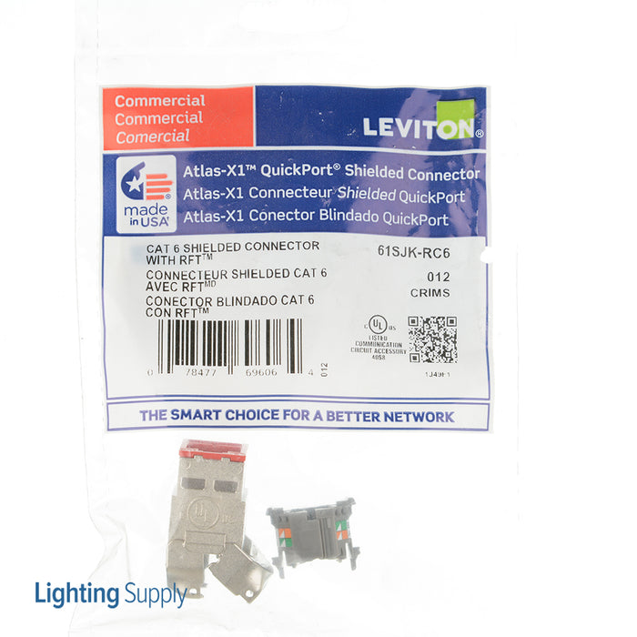 Leviton Atlas-X1 CAT6 Shielded QuickPort Connector Crimson (61SJK-RC6)