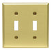 Leviton 2-Gang Toggle Device Switch Wall Plate Standard Size Brass Device Mount (81009)