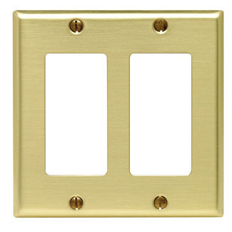 Leviton 2-Gang Decora/GFCI Device Decora Wall Plate/Faceplate Standard Size Brass Device Mount (81409)