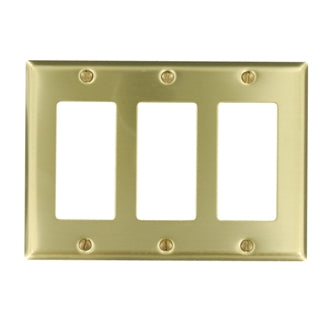 Leviton 3-Gang Decora/GFCI Device Decora Wall Plate/Faceplate Standard Size Brass Device Mount (81411)