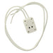 Leviton Miniature Bi-Pin Quartz Lamp Holder With Two White Leads 12 Inch Long Stripped Free End 1/2 Inch PK-93039-10-00-2B (80050-500)