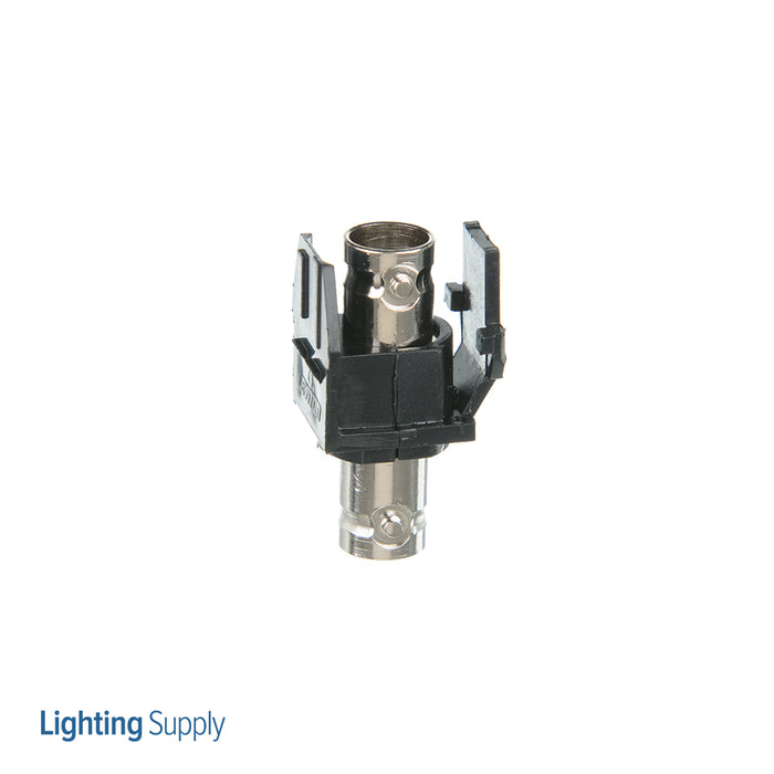 Leviton BNC Feedthrough QuickPort Connector Nickel-Plated 50 Ohm Black Housing (41084-BEF)