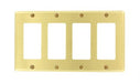 Leviton 4-Gang Decora/GFCI Device Decora Wall Plate/Faceplate Standard Size Brass Device Mount (81412)